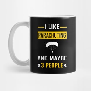 3 People Parachuting Parachute Parachutist Parachuter Mug